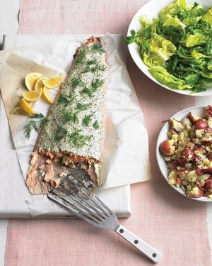 Roasted Salmon with Herbed Yogurt Recipe